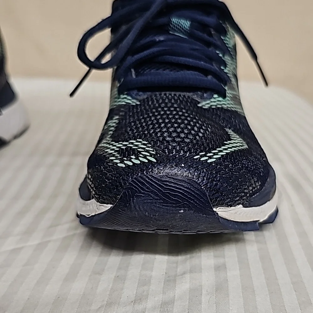 Asics Women's Navy and Aqua Running Sneakers